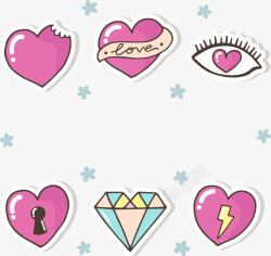 6个粉色爱情图案素材