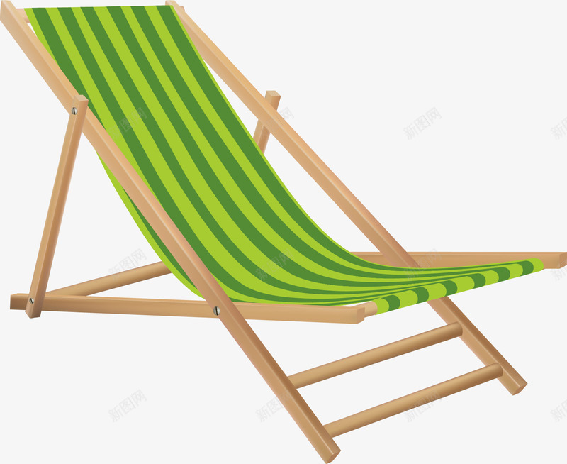 卡通沙滩椅绿条png免抠素材_新图网 https://ixintu.com 卡通 沙滩椅 绿条