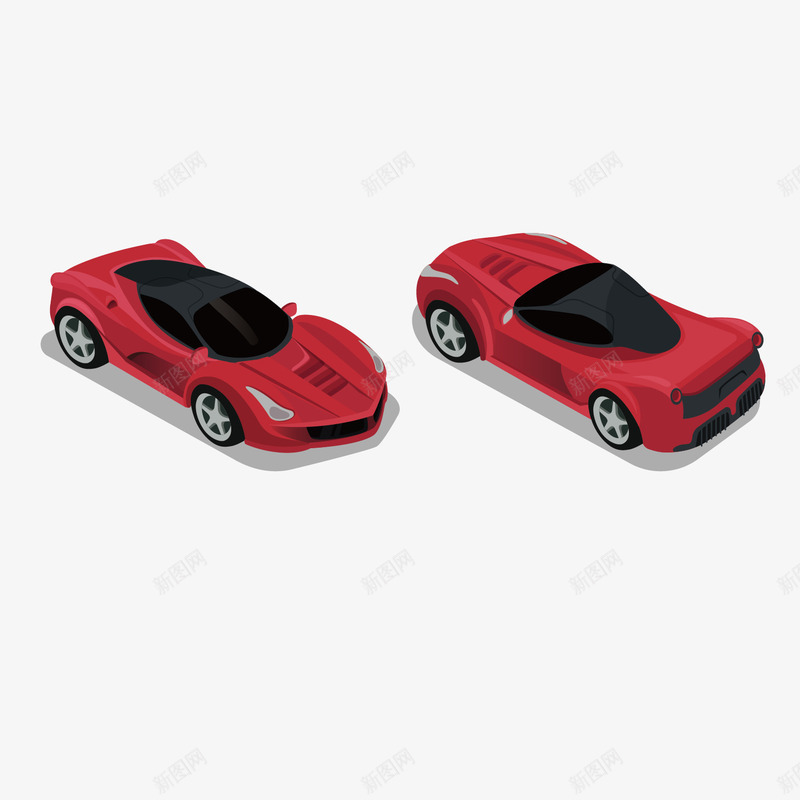 高级跑车汽车模型矢量图ai免抠素材_新图网 https://ixintu.com 俯视跑车 可爱 汽车模型 矢量图 立体 红色 赛车 跑车 高端