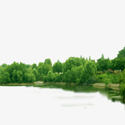 河边树林装饰画河边风景高清图片