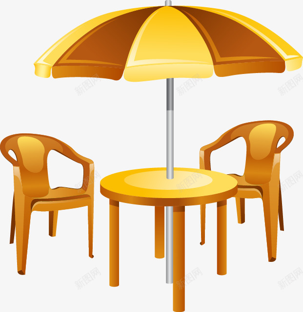 餐桌户外桌子沙滩伞png免抠素材_新图网 https://ixintu.com 户外桌子 沙滩伞 餐桌