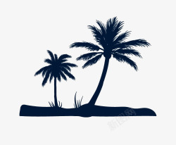 黑色椰子树椰子树剪影高清图片
