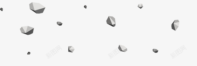3D石头漂浮物png免抠素材_新图网 https://ixintu.com 堆石块 漂浮物 灰色 石头 菱形 菱形石头