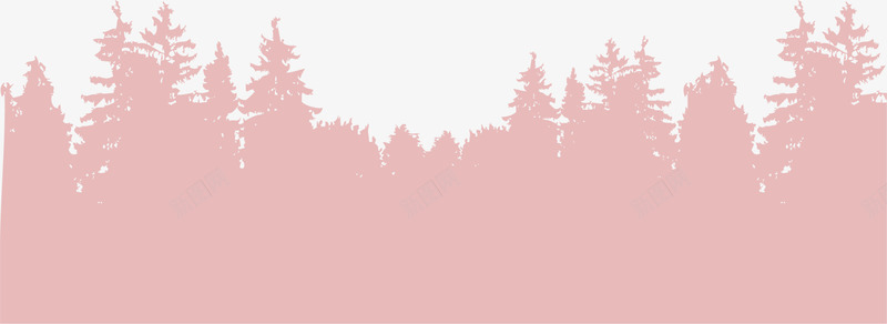 粉色清新树林png免抠素材_新图网 https://ixintu.com 山林 树林 森林 植物 清新 简约 粉色 装饰图案