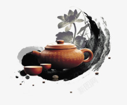 墨迹茶壶茶文化高清图片