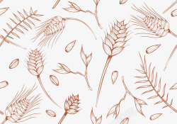 自然素材清新唯美手绘麦穗背景纹理矢量图高清图片