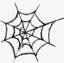 可爱蜘蛛黑色墨迹蜘蛛网矢量图高清图片