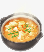 手绘豆腐汤素材