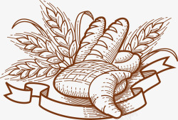食物篮子面包糕点元素高清图片