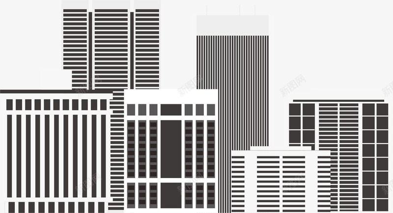 黑色简约线条城市png免抠素材_新图网 https://ixintu.com 发展 城市 建筑 简约 繁华 线条 装饰图案 都市 黑色