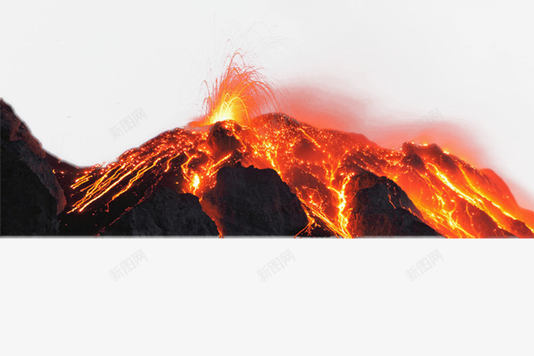 火山png免抠素材_新图网 https://ixintu.com 岩浆 岩浆爆炸 火山岩石 燃烧 爆发 自然