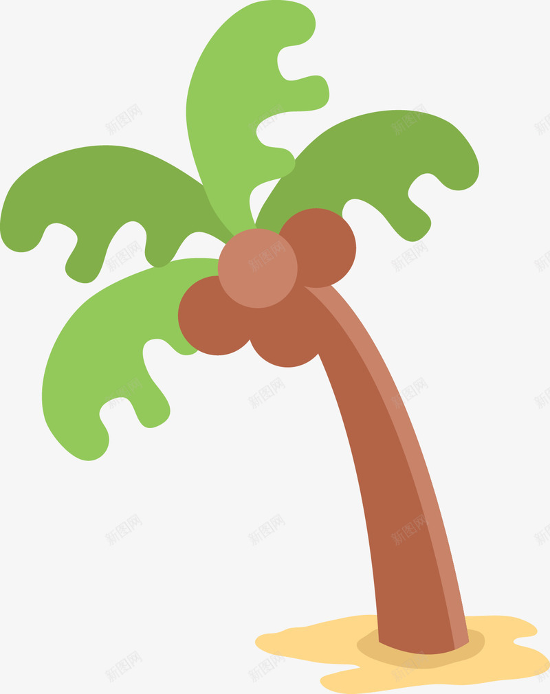 卡通椰子树手绘图png免抠素材_新图网 https://ixintu.com 好喝的 手绘图 树木 椰子 椰子树 椰子汁