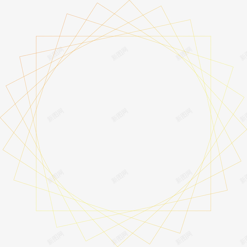 几何圆形边框png免抠素材_新图网 https://ixintu.com 圆形 边框 金色