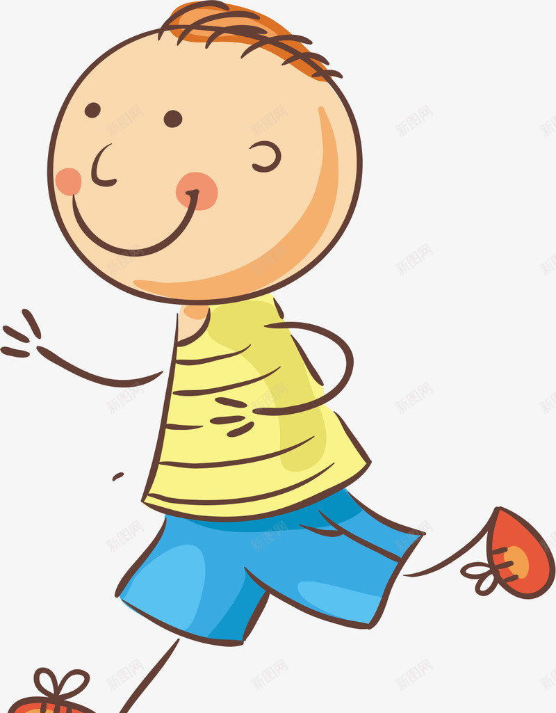 奔跑的男孩png免抠素材_新图网 https://ixintu.com 卡通 向前 奔跑 奔跑的孩子 孩子 手绘