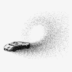 汽车灯光特效黑色砂砾粒子跑车元素矢量图高清图片