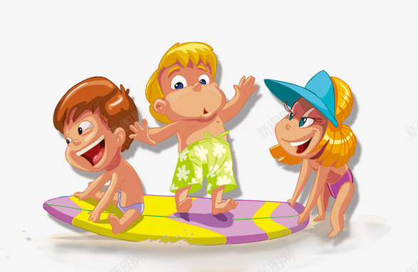 沙滩玩耍的孩子png免抠素材_新图网 https://ixintu.com 孩子 沙滩 滑板