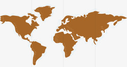 褐色世界旅游地图矢量图素材