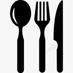 叉勺套餐厅吃工具三件套图标高清图片