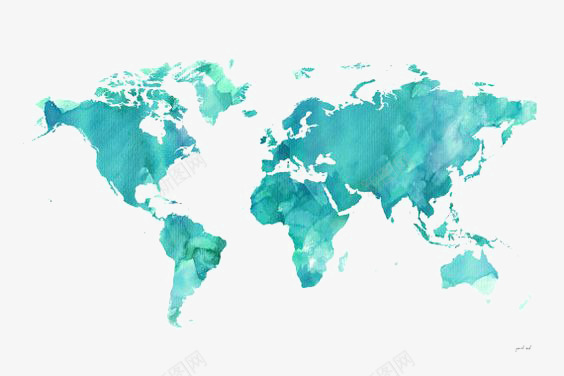 世界地图png免抠素材_新图网 https://ixintu.com 世界地图免扣元素 创意 地图插画 彩色世界地图 蓝色 设计感