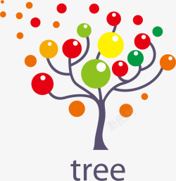 彩色创意树卡片环保创意装饰树图标高清图片