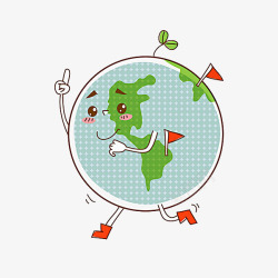 小草表情奔跑的地球高清图片