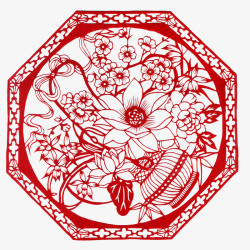 中国风菊花剪纸高清图片