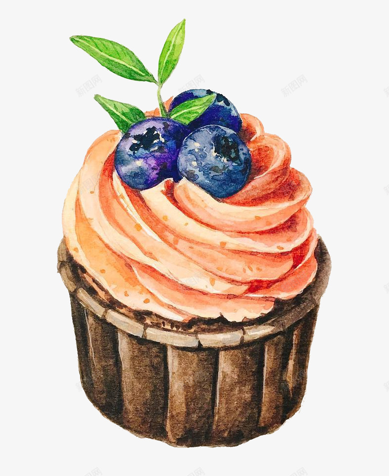 手绘藍莓巧克力蛋糕png免抠素材_新图网 https://ixintu.com 女孩 巧克力 手绘 藍莓 蛋糕