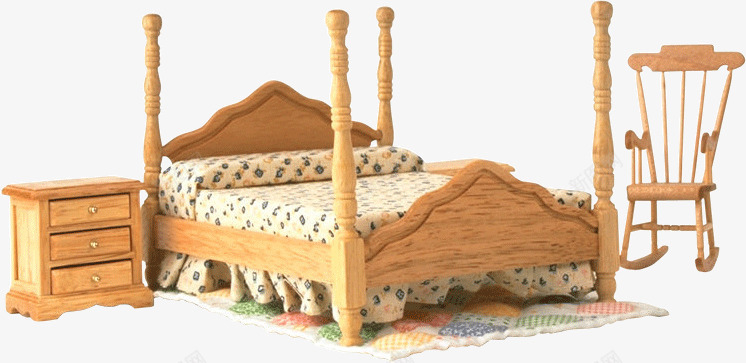 木质家具床png免抠素材_新图网 https://ixintu.com 儿童 实木 家具床 床头柜 木质 桌椅 淡雅