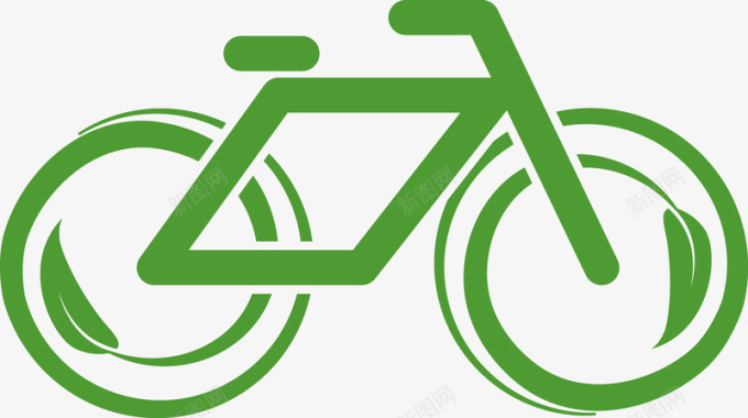 绿色环保自行车图标图标
