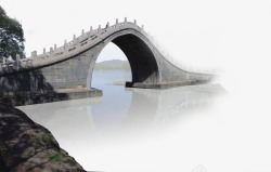 黑白古典拱桥素材