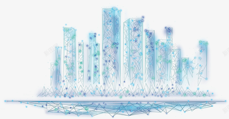 科技建筑线条psd免抠素材_新图网 https://ixintu.com 建筑 科技 科技大厦 科技感 科技线条 线条建筑