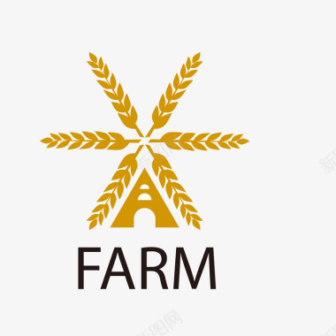 卡通扁平化麦子农场logo图标图标