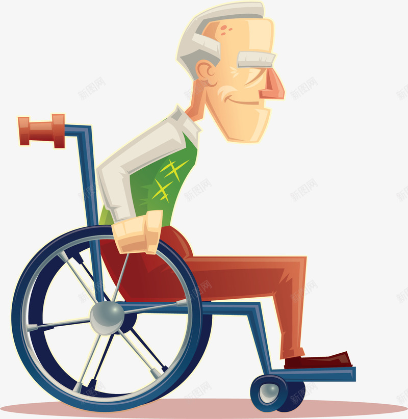 卡通老人矢量图ai免抠素材_新图网 https://ixintu.com PNG图 PNG图下载 做轮椅的老人 创意卡通 卡通 卡通插图 坐轮椅的老人 插图 矢量图 老人
