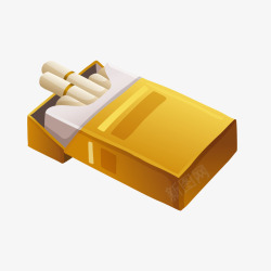 香烟盒子黄色盒子中的香烟高清图片