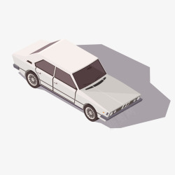 小轿车模型立体汽车白色小轿车高清图片