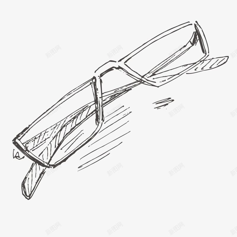 手绘眼镜矢量图图标ai_新图网 https://ixintu.com 平面设计 手绘 眼镜 素描 线稿 矢量图