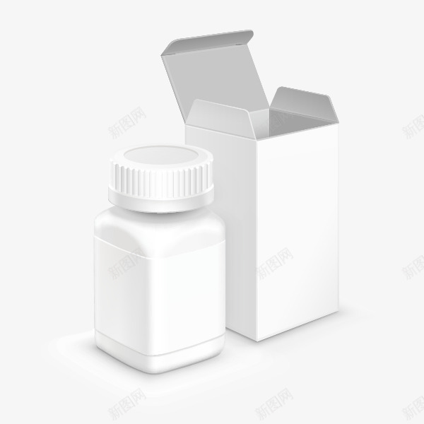 空白盒子和瓶子矢量图eps免抠素材_新图网 https://ixintu.com 包装设计 瓶子 盒子 空白包装 矢量图