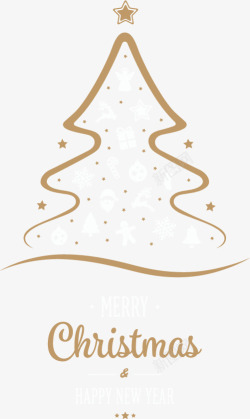 创意薯条圣诞树手绘线条圣诞树高清图片