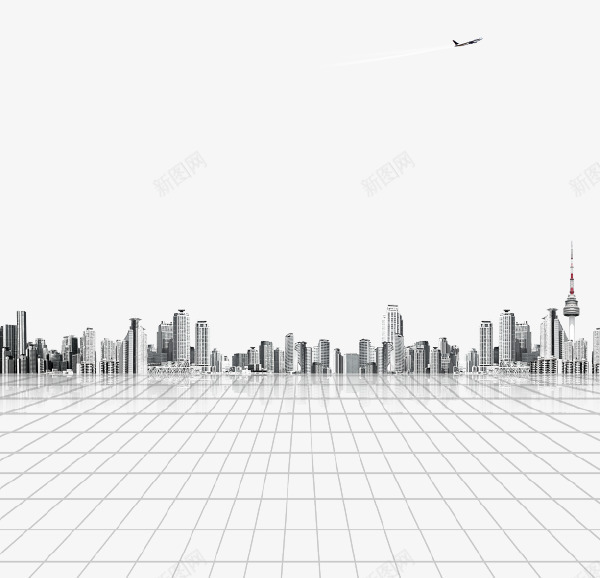 灰色创意城市建设背景png免抠素材_新图网 https://ixintu.com 创意设计 城市 广场 广阔 建设 灰色 科技 虚幻城市