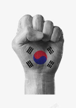 手绘国旗在韩国的手素材