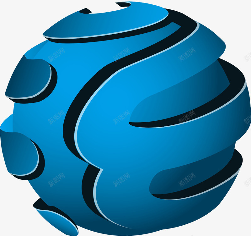 蓝色立体球体logo图标png_新图网 https://ixintu.com 球体 立体球体 立体球体logo 蓝色球体