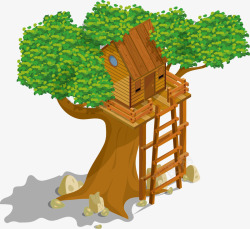 树上的房屋人工制造高级树屋高清图片