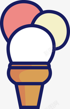卡通冰淇淋球图图标图标