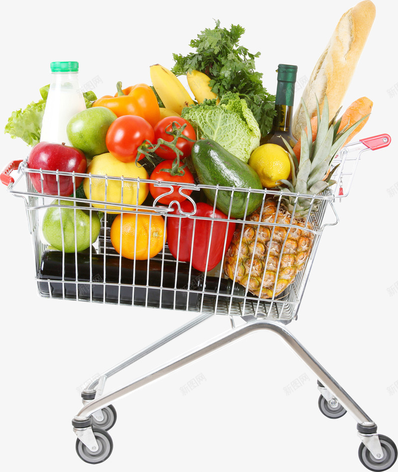 购物车购物蔬菜png免抠素材_新图网 https://ixintu.com 爱心蔬菜 素材 菜类图片 蔬菜 蔬菜堆积 购物 购物车