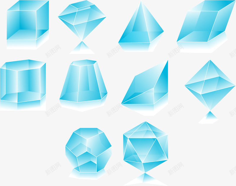 蓝色通透的钻石png免抠素材_新图网 https://ixintu.com 矢量素材 蓝色 蓝色矢量 通透 钻石