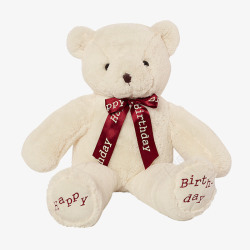 泰迪熊白色毛绒玩具蝴蝶结小熊高清图片