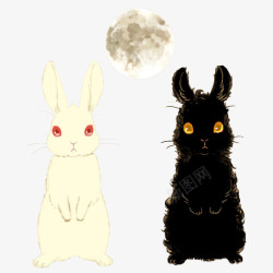 站立兔子兔子卡通装饰画高清图片