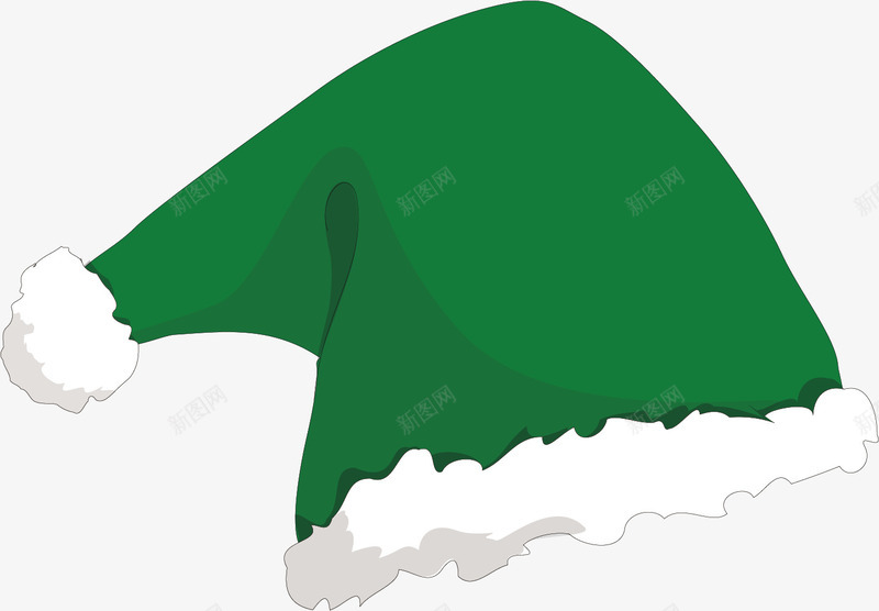 绿色圣诞帽png免抠素材_新图网 https://ixintu.com 卡通 可爱 毛茸茸 矩形