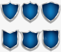 盾牌造型勋章矢量手绘蓝色徽章矢量图高清图片