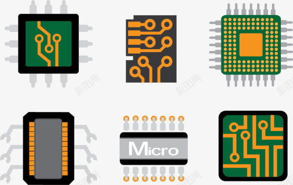 集成电路矢量图图标图标